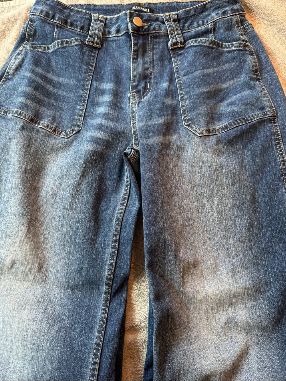Flamingals- Wide-Leg Women's Denim Jeans in Blue